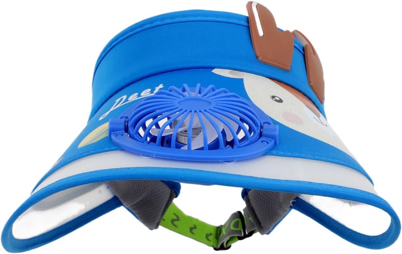 Holiberty Kids Sun Visor Hat with Fan Cute Boys Girls UPF50+ Summer Beach Hat Cooling Outdoor Tennis Golf Visors Caps 3-10Y - Image 4
